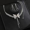 Wedding Butterfly Necklace Earrings, Bridal Accessories, Banquet Jewelry Set, One Piece Will Be Sent on Behalf of You.
