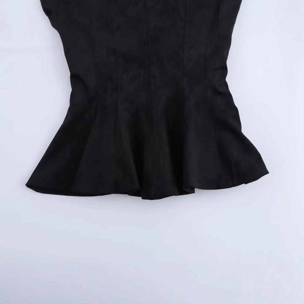 2024 Winter Women's European & American Style Strapless Off-Shoulder Slim-Fit Top