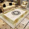 Goldene Moderne Luxus-Teppiche für Wohnzimmer Große Teppiche Rutschfest Waschbar Sofa-Seitenmatte Schlafzimmer-Teppich Dekoration