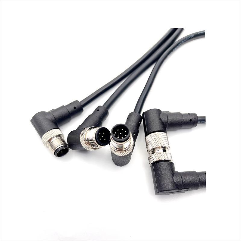 Waterproof M12 Aviation Connector Cable: 4, 5, 8, or 12-core Male/Female Molded Sensor Plug