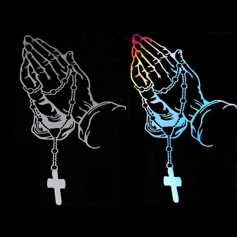 Pearl Rosary God Jesus Christ Crown Car Sticker Vinyl Truck Window Bumper Decal