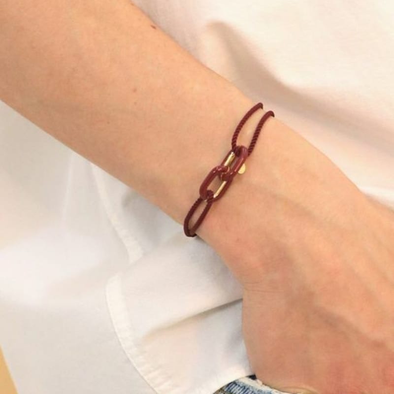 Gaman DOUBLE WINE ENAMEL CORD BRACELET