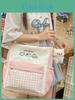 Cute Cat Pattern Crossbody Bag For Students With Embroidery And Zipper Closure