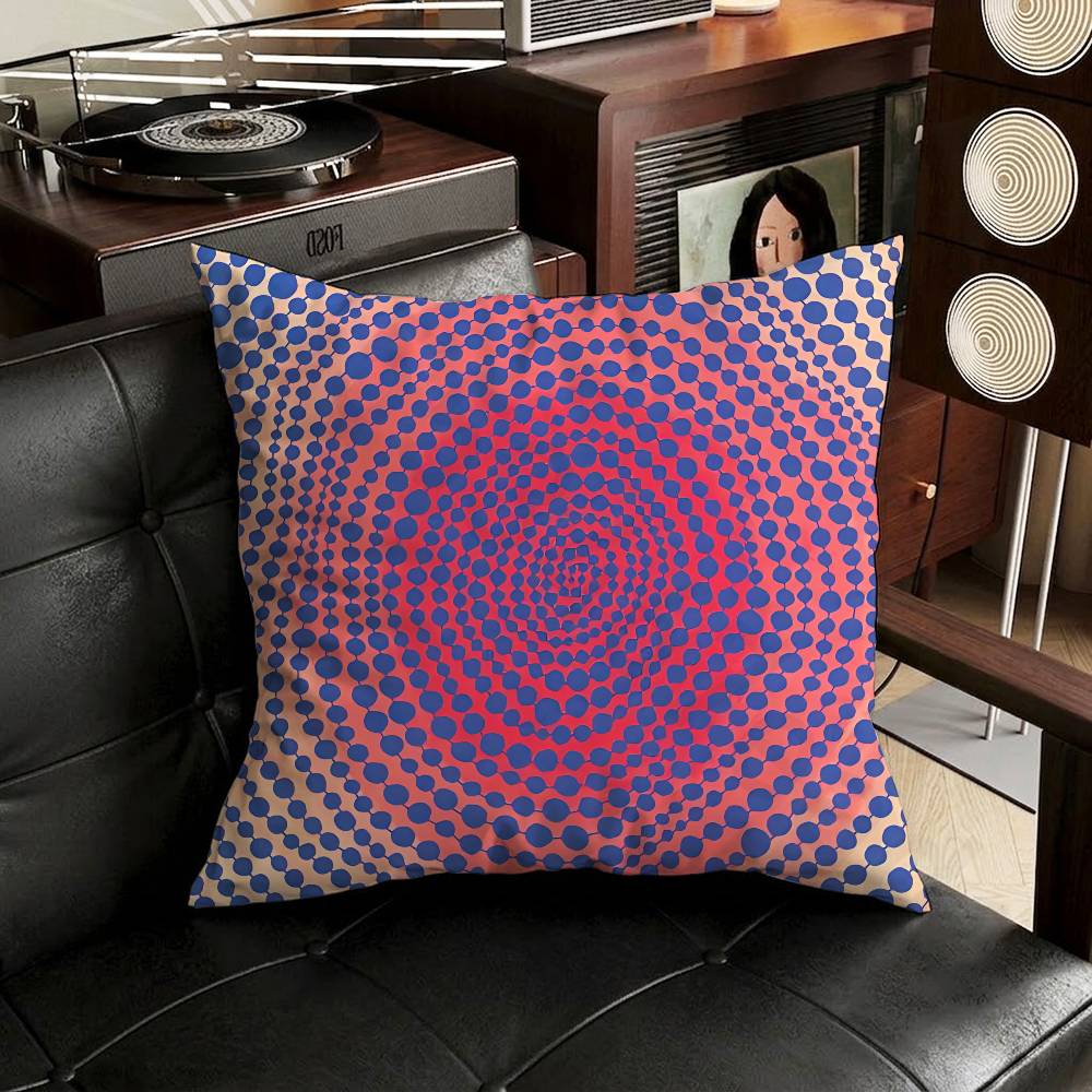 YYayoi Art KKusama Pillow Case Square DoubleSided Printing Short Plush Sofa Cushion Cover Bedroom Bedside Pillow