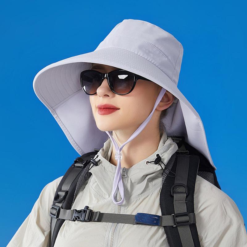 Pălărie cu șal de protecție solară de vară în aer liber Pălărie de drumeție în coadă de cal cu două scopuri Pălărie de pescar