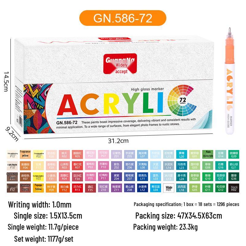 168-Farben-Set mit glatten, wasserbasierten Acryl-Tinte-Markern für Kunst und Hervorhebungen