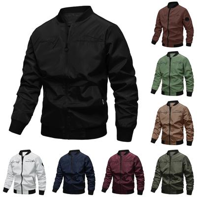 Men's Spring  Baseball Collar Solid Color Jacket Men's Casual Jacket Loose Tops