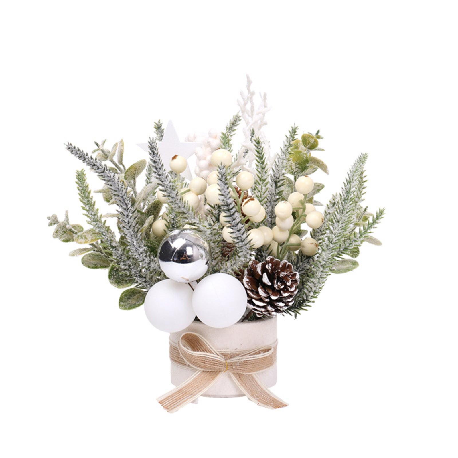 

Рождественский подарок Настольная рождественская елка Рождественский букет Горшечные украшения One Size зелёный