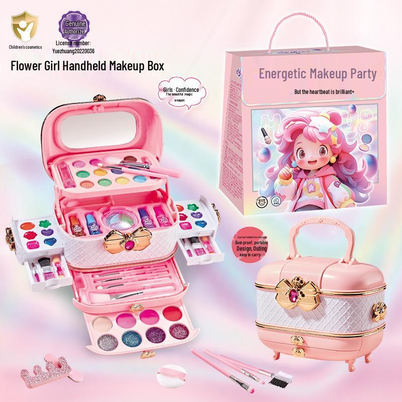 Prinzessin Make-up Set für Mädchen - Kosmetikkoffer mit Lippenstift & Nagellack