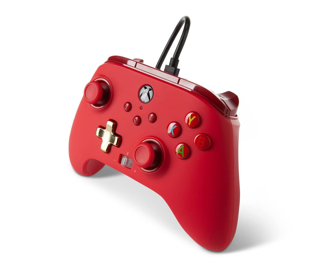 Enhanced Wired Dual Vibration Back for Xbox Series Xbox Windows 2-Year WarrantyPowerA Controller, Red, Function, Buttons, XS, One, PC, 10/11