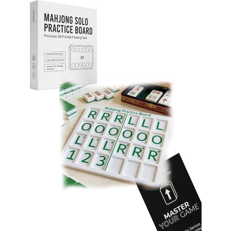 Mahjong Solo Practice Board, Compatible with American Mahjong Tiles with 24 Slots, 3D Printed Portable Mahjong Practice Board for Strategy Training