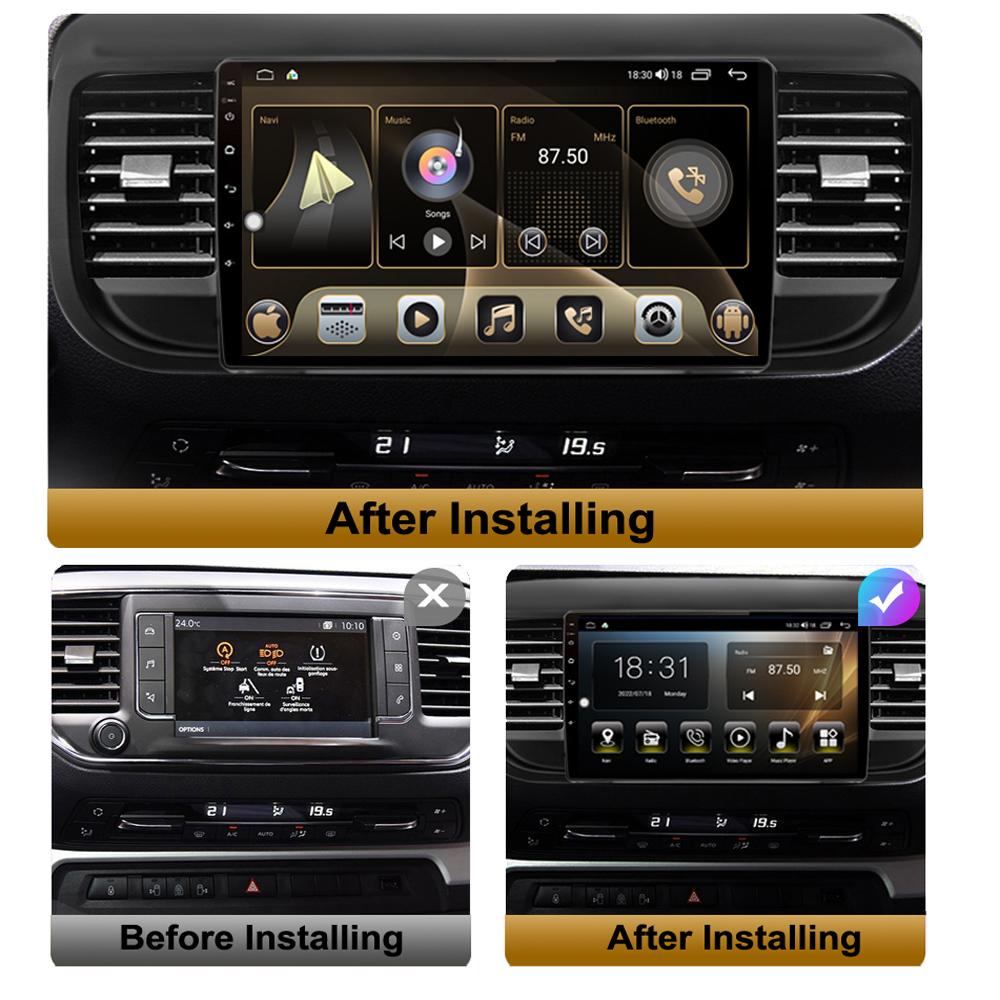 For Citroen Jumpy 3 SpaceTourer 2016-2021 For Peugeot Expert 2016-2021 Bilradio Multimedia Videospiller Navigasjon GPS Android Carplay 2+32GB