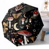 Mystical Forest Mushrooms Compact Travel Automatic Umbrella Compact 8-Rib Design Durable Plastic & Iron Travel Essential Elegant Umbrella