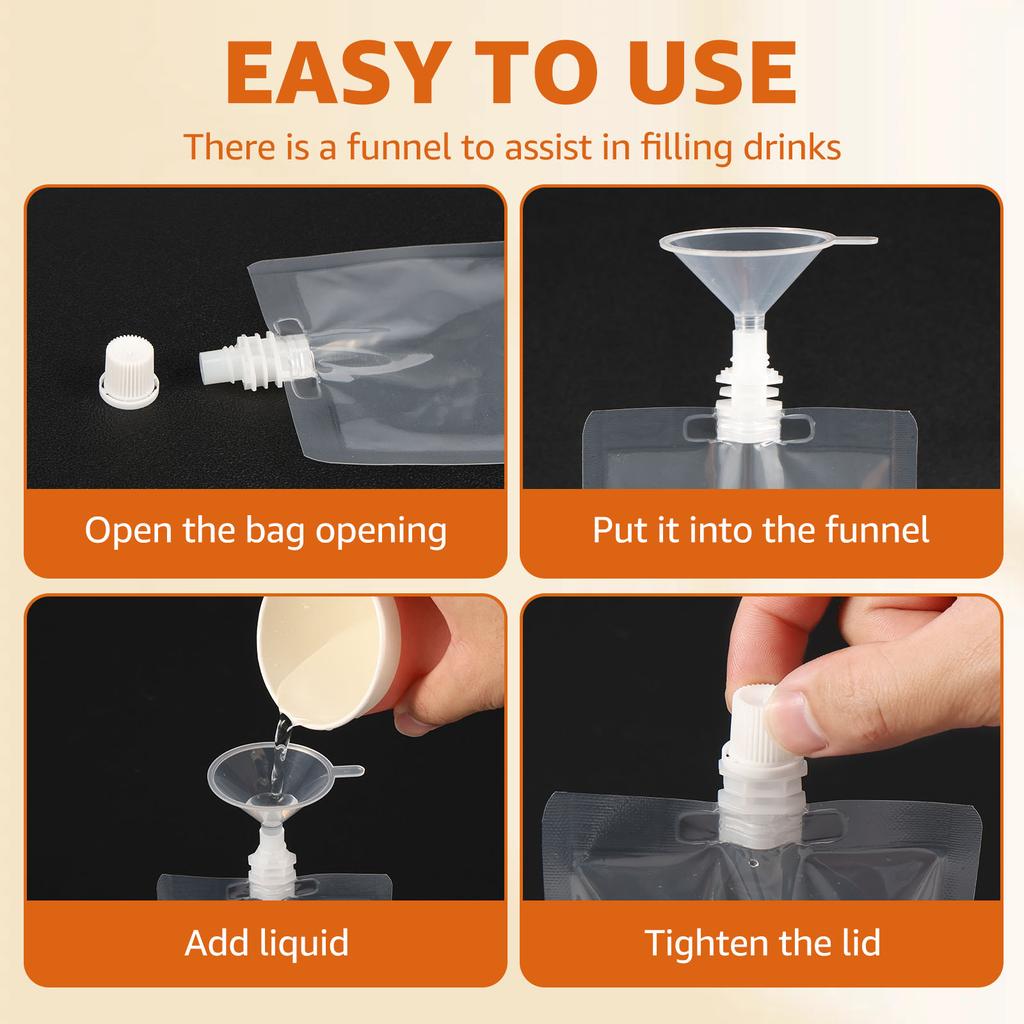 100Pcs 250ML/500ML Packaging Bags Liquid Beverage Milk Lotion Cosmetics Shampoo Shower Gel Bags Clear Portable Travel