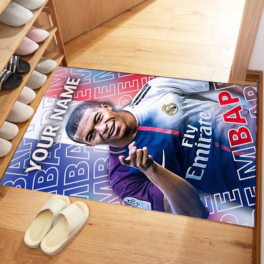 Mbappe Personalized Name Floor Rug Office Rug Suitable For Dormitory Hallway Living Rooms Playrooms Antislip Rug Anime Office Decor