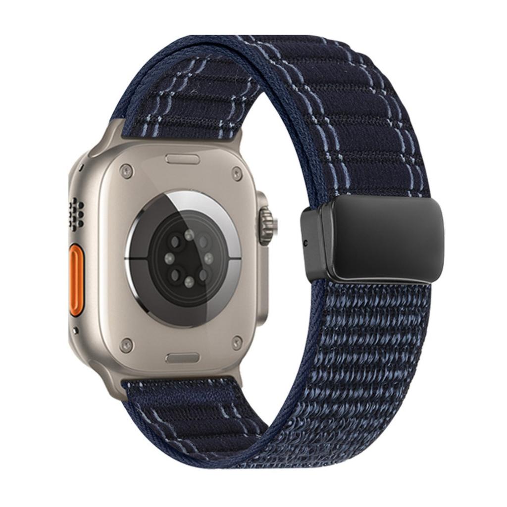 Watch Band For Apple Watch Series 11 10 42mm / 9 8 7 41mm / SE3 SE2 SE 6 5 4 40mm / 3 2 1 38mm Magnetic Clasp Wave Pattern Nylon Wrist Strap