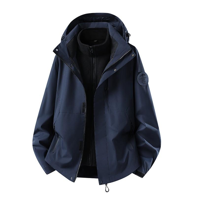 Men Women 3-in-1 Waterproof Windproof Hiking Jacket With Removable Down Liner Outdoor Trekking Camping Winter