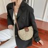 Bohemian Style Weave Straw Crossbody Bag Woven Beach Shoulder Bag Hollow Semicircle Bag  Holiday