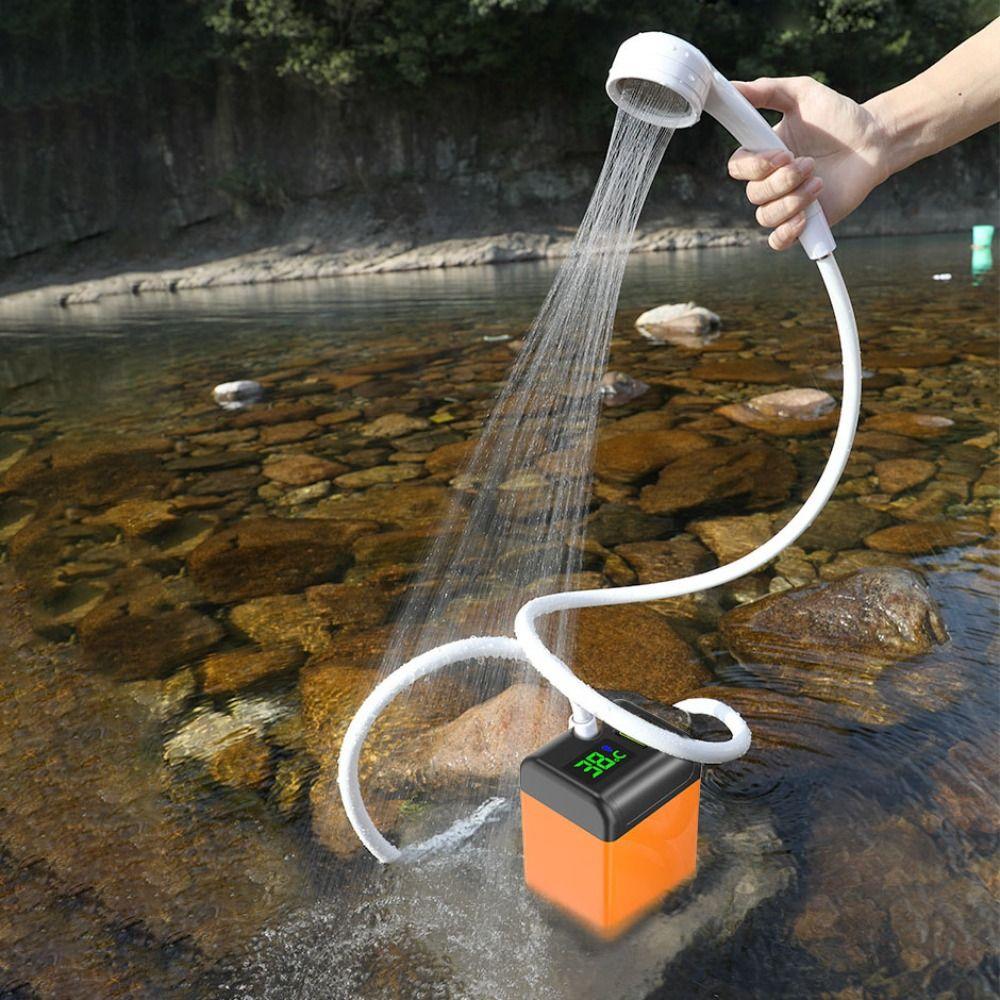 Intelligent Temperature Measurement Portable Shower Rechargeable Water Pump  Travel