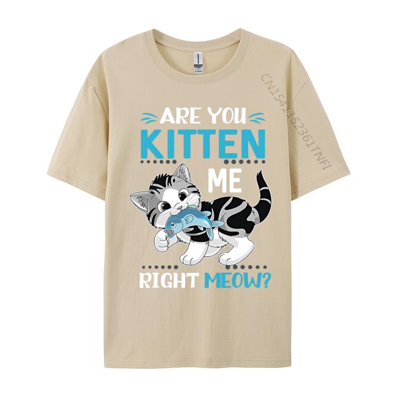 Are You Kitten Me Right Meow Funny Tshirts Plus Size Tops Anime Printed Tshirt Cotton Casual Brand T Shirt