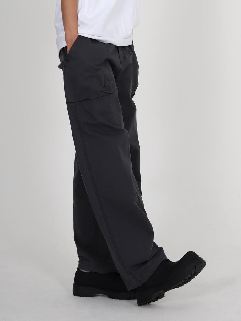 Beoteunseoul Elastic String Balloon Washed Cotton Pants (Gray)