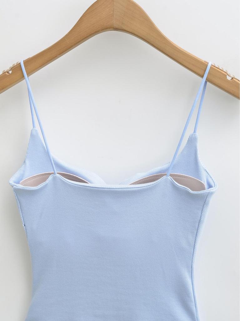 Seamless Padded Camisole with Elastic Straps, Sweat-Absorbent Cotton-Feel Lingerie Top, Versatile Multi-color Options