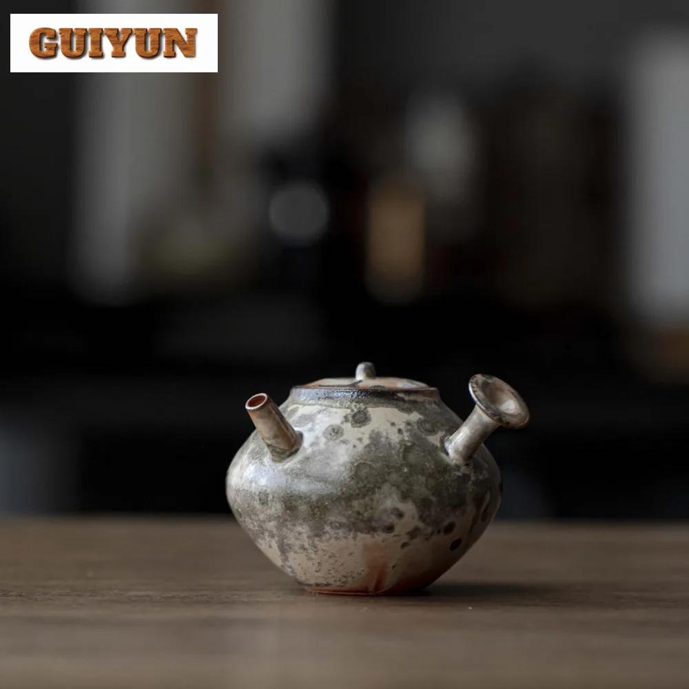 Japanese Ink Wood-fired Porcelain Teapot Retro Side Handle Pot Tea Maker Kettle Oolong Tea Teaware Accessories Gift Collection
