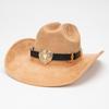 Hot-selling Retro Suede Cowboy Hat, Love Belt Wide-brimmed Top Hat, European and American Travel Cycling Western Wear Hat