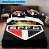 3pcs Paulo Fc Emblem Printed Bedding Set Duvet Cover Closure Includes 1 Duvet Cover & 2 Pillowcases Bedding Sets Home Decor Gifts