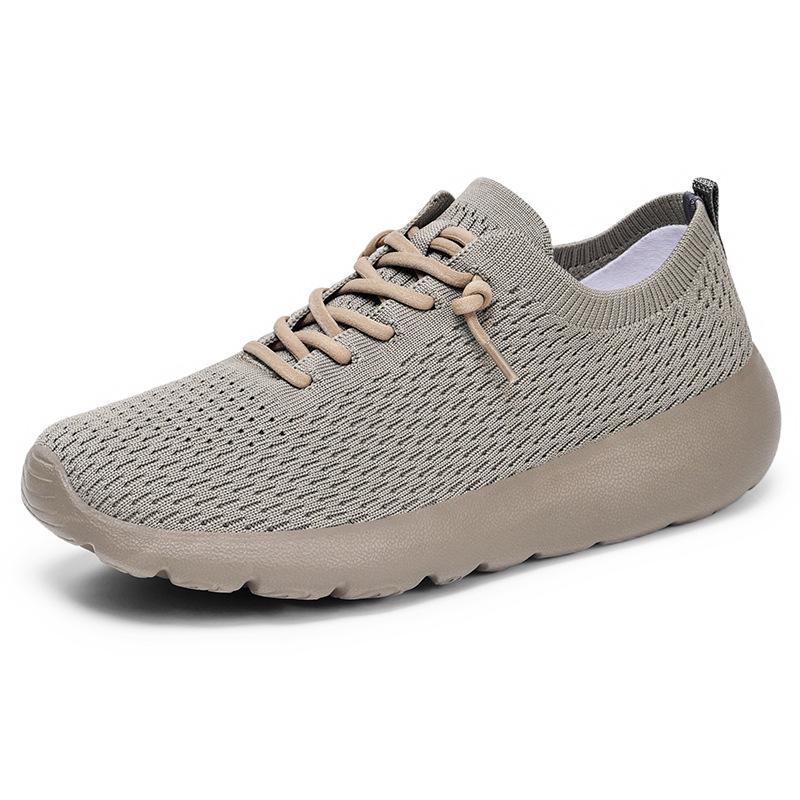 Shoes women's summer new breathable casual single shoes 2025 soft-soled fly-woven socks shoes couple sports shoes