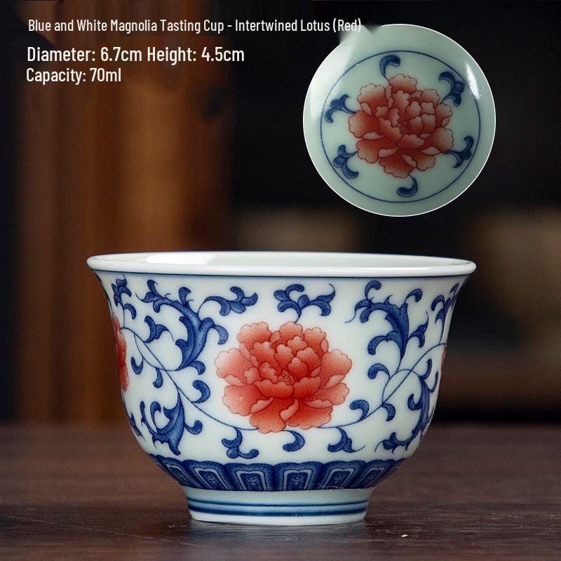 Dehua Ceramics Retro Blue & White Kung Fu Tea Cup - Exquisite Small Scent Tasting Cup for Guests