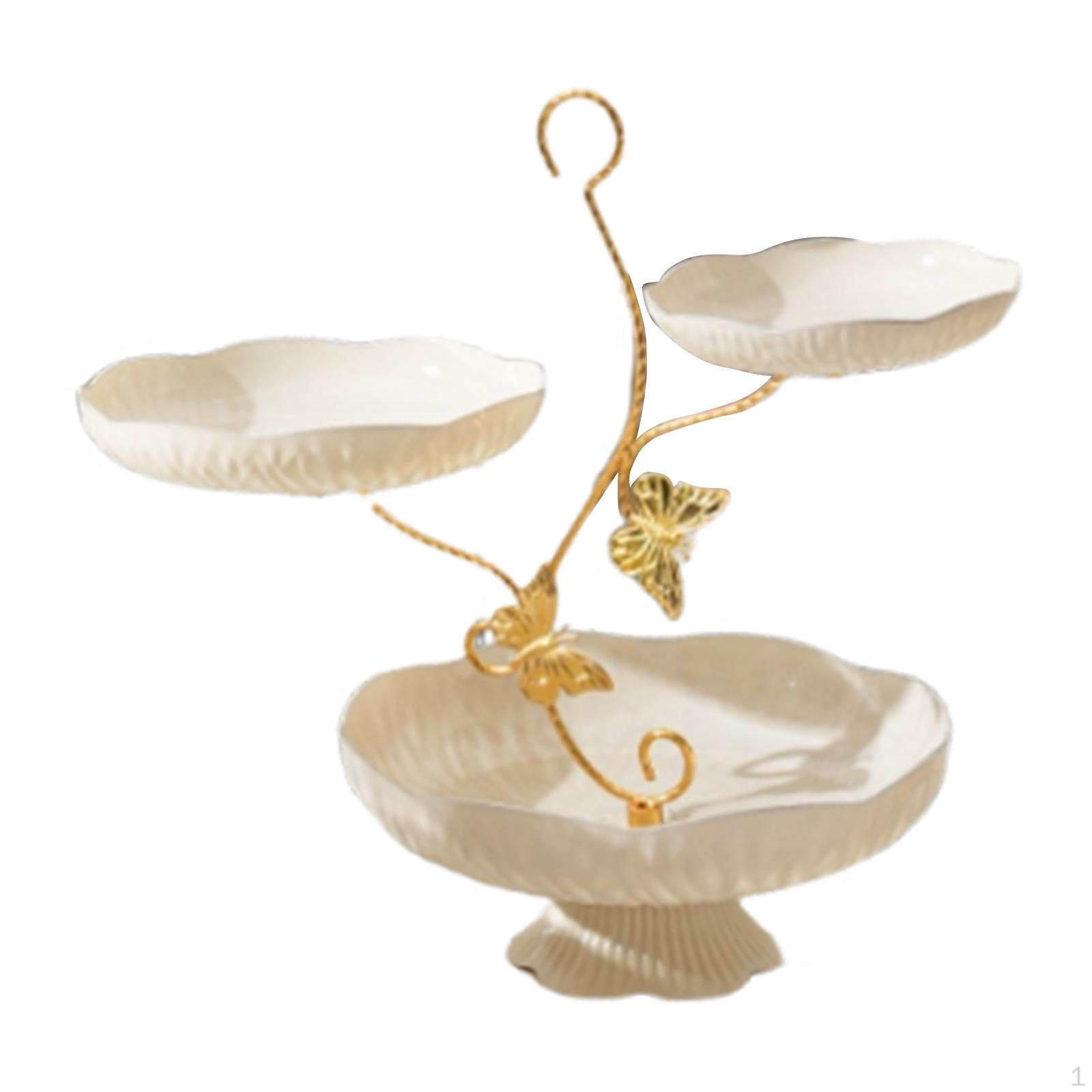 

3-ярусная миска для кухонной столешницы, ступенчатая сетка, современная подставка, подносы для хранения домашнего использования белый