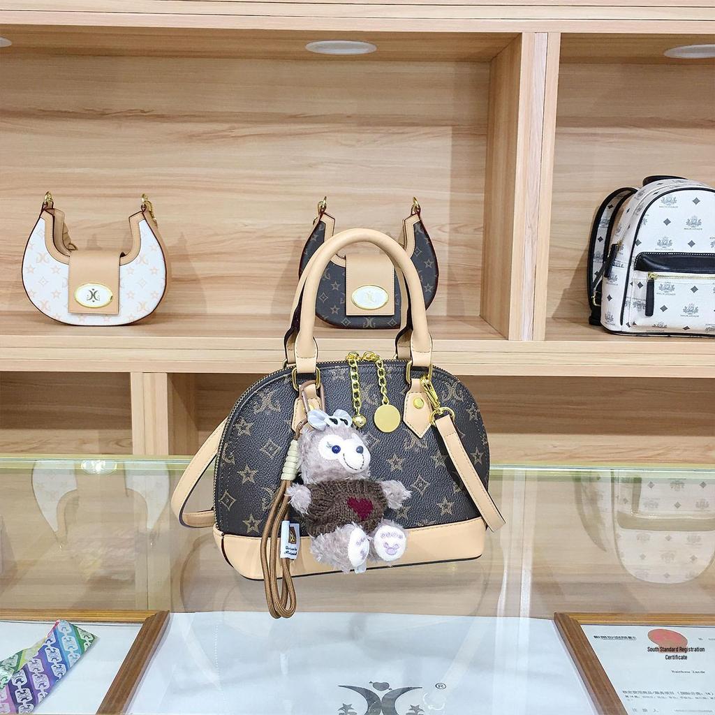 Crossbody Shell Monogram Vintage High-End: Geantă de mână chic colorblock pentru influenceri 2025