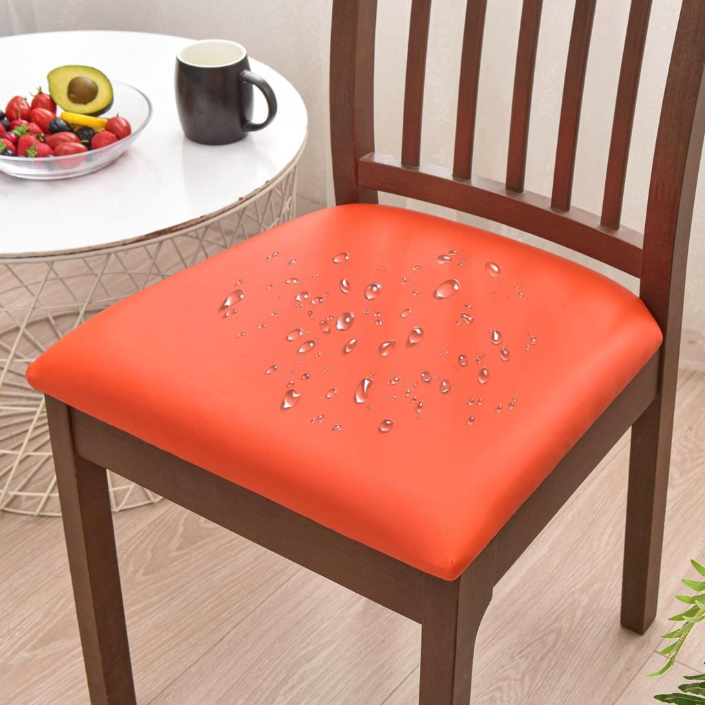 1Pc Pu Waterproof Leather Cushion  Chair Cover Chair Seat Cover El Chair Protection Cover Household Seat Cushion Cover