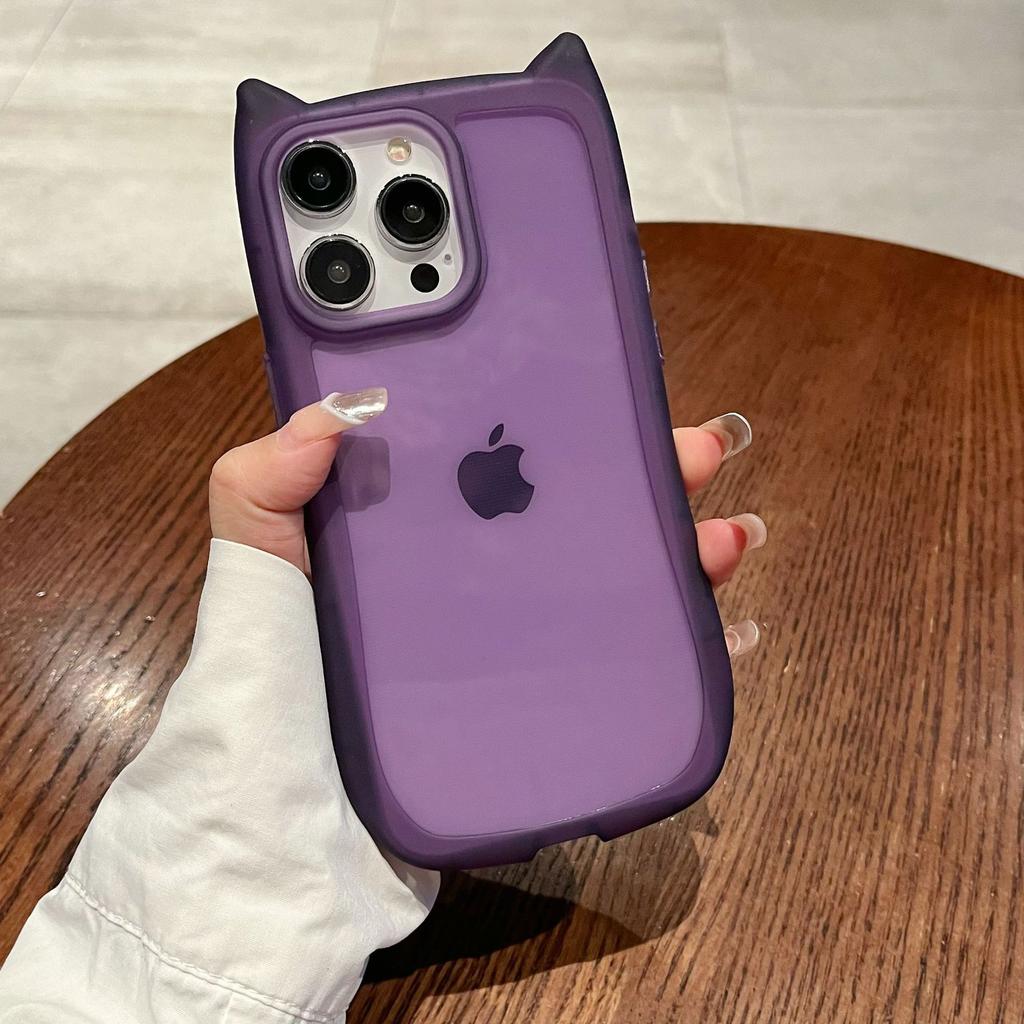 Cat Ears for Apple 17PRO Premium Sense 14 Transparent Tpu Simple Iphone15promax Mobile Phone Case for Women