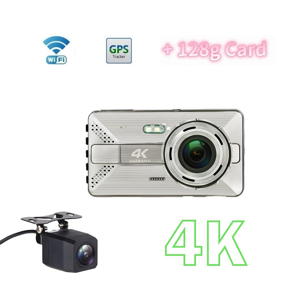 4K High-Definition-Fahrtenrekorder WIFI Drahtlose Mobiltelefonverbindung Auto Dual Lens 4-Zoll-Recorder