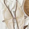 Sexy String Halter Backless Swimwear One Piece Swimsuit Women 2026 Hollow Out Monokini Beige Texture Bathing Swimming Suit Wear