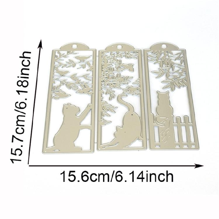 Window Kitten Cutting Dies Scrapbooking Stencils Carbon Steel Dies Cut Stencils for Card Making Photo Album Decoration