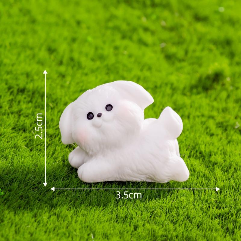 Micro-landscape Cute Running Little White Dog Decorative Accessories Mini Car Desktop Ornaments