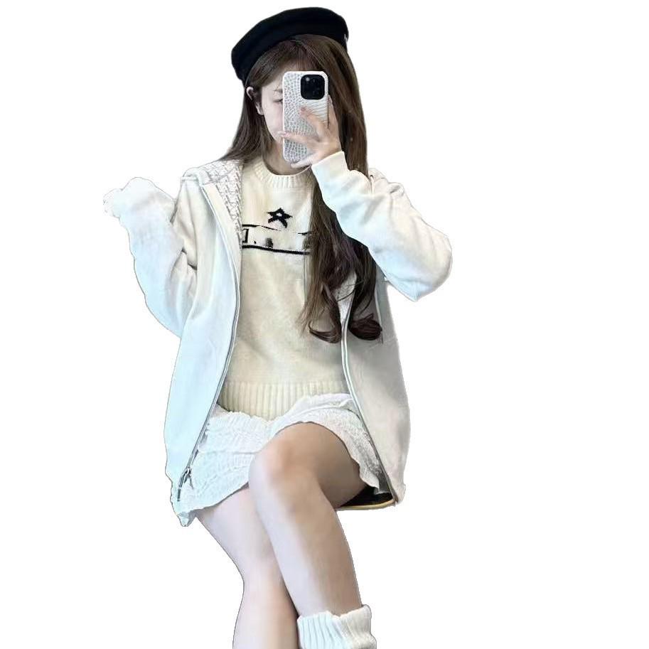 Nanyou 25SS Unisex Omkeerbare Gebreide Hooded Vest voor Herfst/Winter