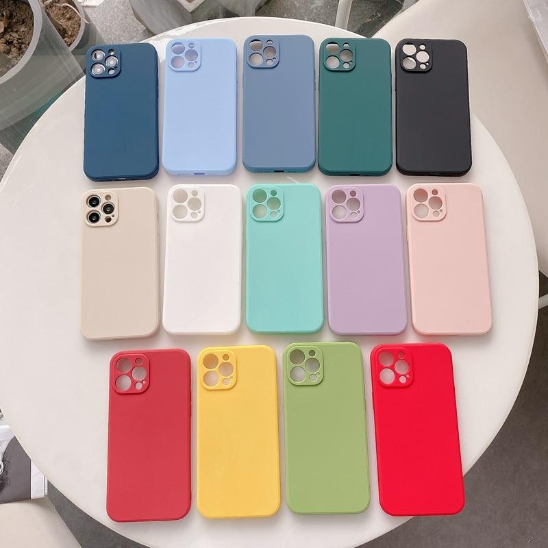 Buy Soft Candy Square Phone Case For iPhone 11 12 Pro Max XS X XR 7 8 6 ...