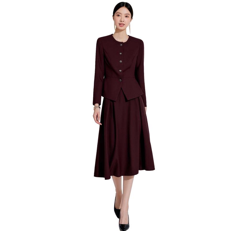 Aishangchen 2024 Women's Red Suit Set: Winter Professional & Spring/Autumn Formal Wear.