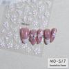 Taro Butterfly Floral 5D Embossed Nail Stickers - Light Purple Oil Painting Style
