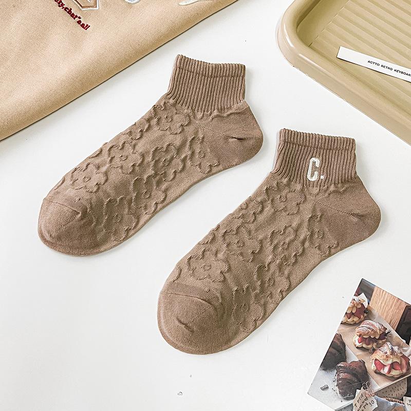 

5 пар весенне-летних тонких женских носков-лодочек с вышитым узором в виде маленьких животных 5 Pairs