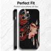 Japanese Oni Mask Girl Soft Phone Case for iPhone 16 16E 17 Air 15 Pro Max 14 Plus 13 Mini 11 12 7 Black Cover Back Shell