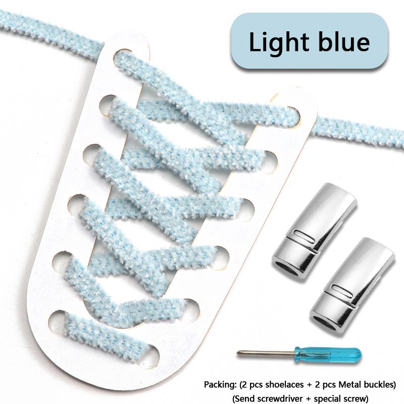New Plush Elastic Laces Sneakers Magnetic Lock Shoelaces Without ties Kids Adult Flats No Tie Shoe laces for Shoes Accessories