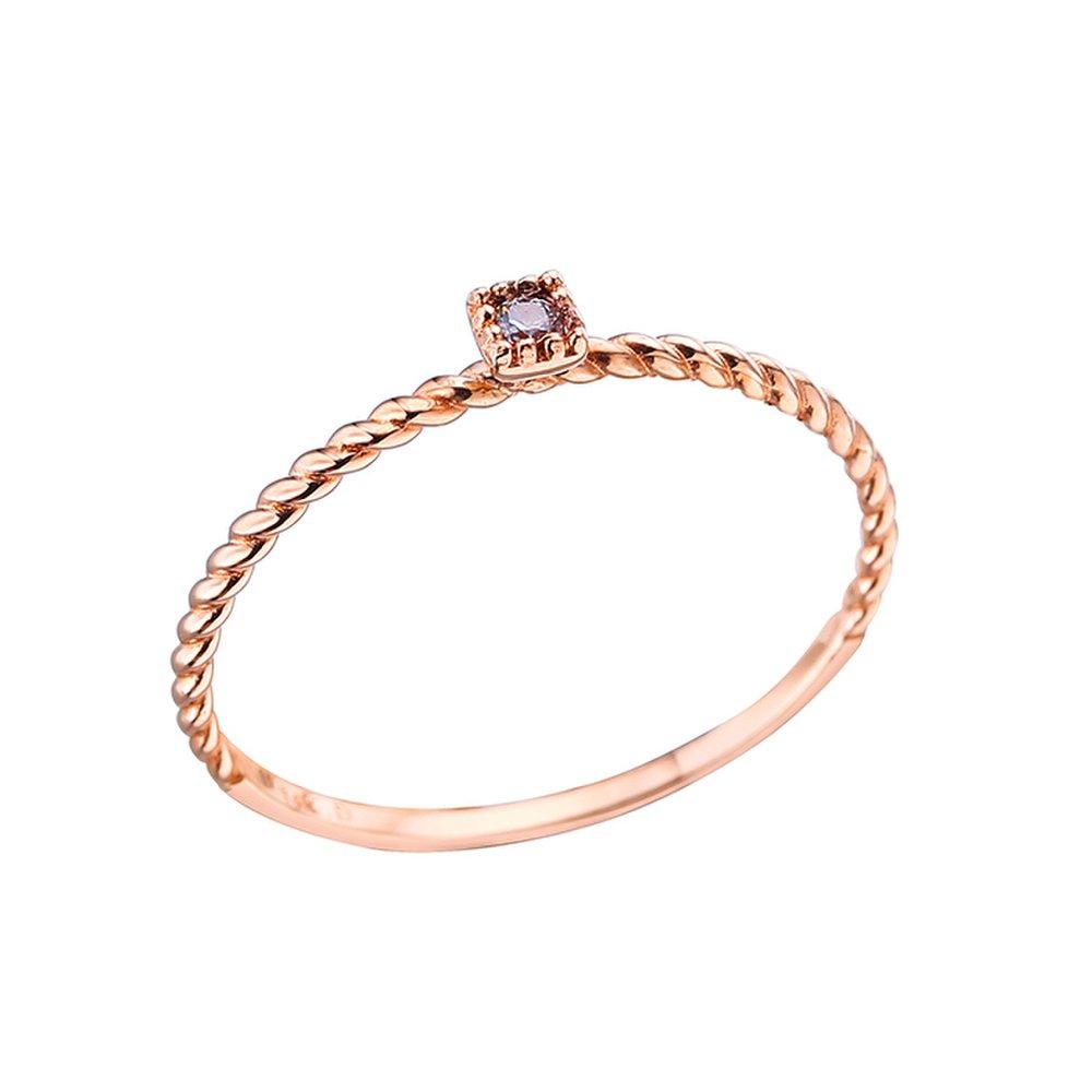 

14K 18K Wave Simple Cubic Ring 14K pink gold/size: 20