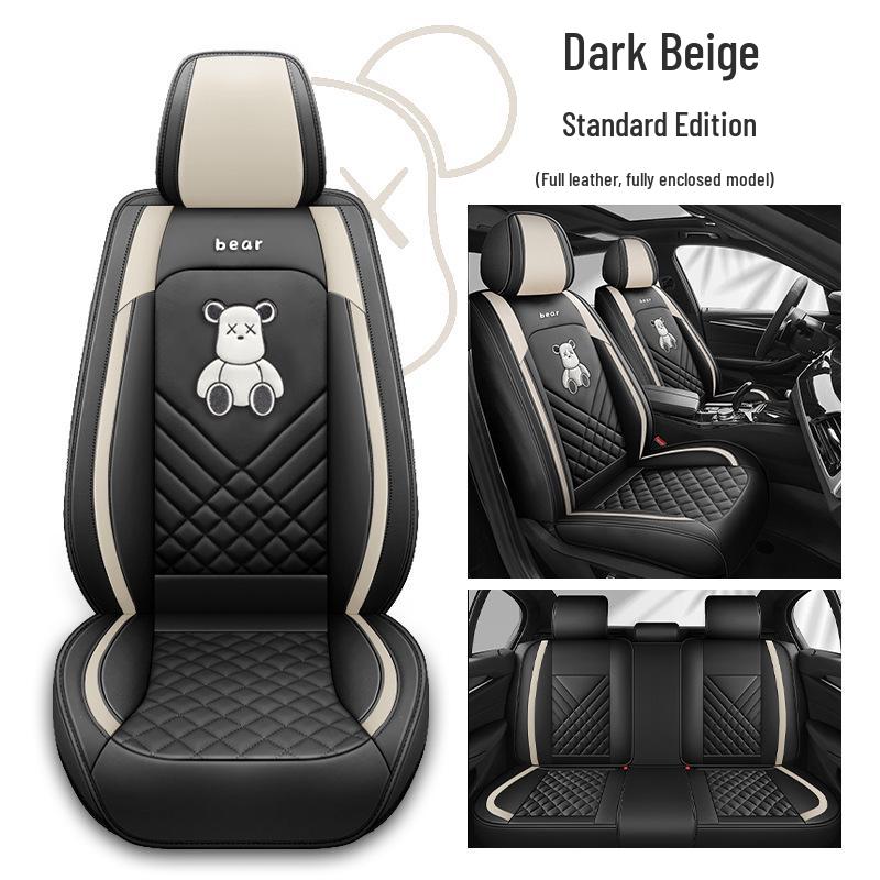 Universal Full Coverage Leather Car Seat Cover - Breathable, All-Season Cushion