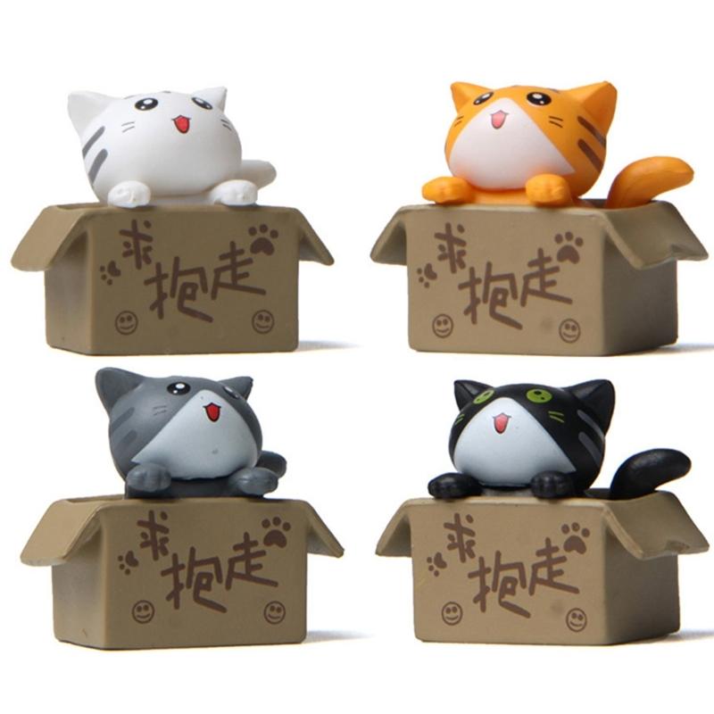 Verspielte PVC-Katzenfigur mit ausdrucksstarken Augen, schönes Autozubehör für Armaturenbrett, Schlafzimmer, Büro, dekoratives Display