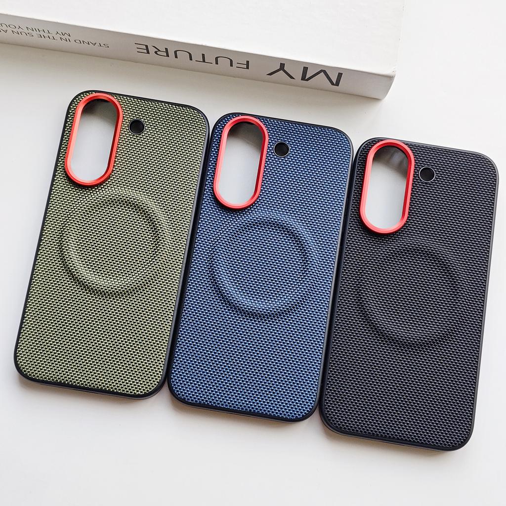 Nylon Woven Matte Leather Phone Case for Poco X8 Pro Max X8Pro for MagSafe Magnetic Wireless Charging Protective Cover